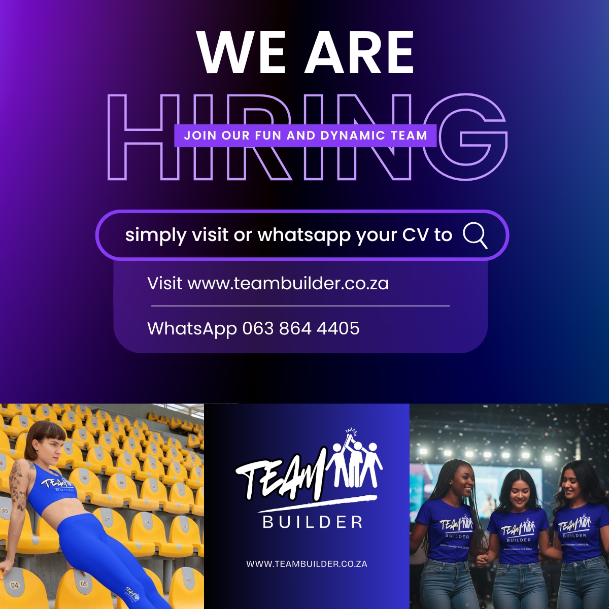 purple gradient we are hiring linkedin post